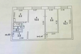3-к. квартира, 56 м², 2/5 эт.